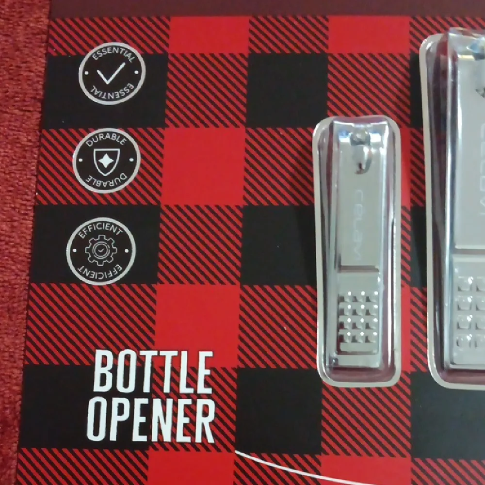 Men's Grooming Nail Clipper Set with Bottle Opener - Silver and Wood NWT - Picture 3 of 4